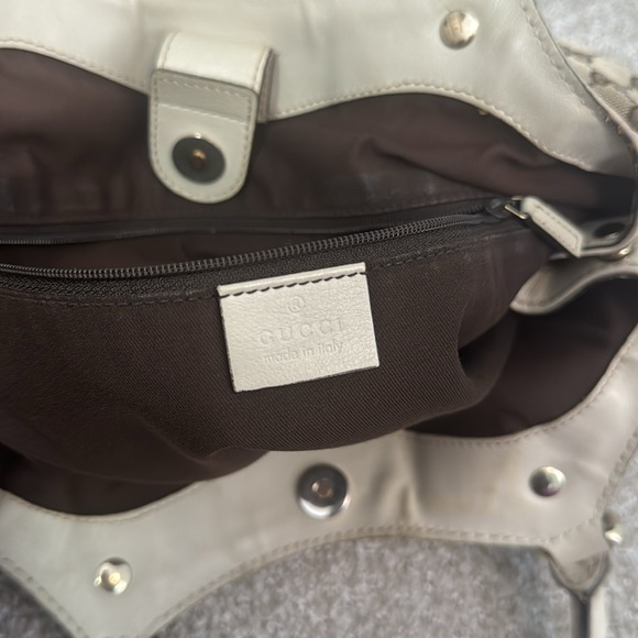 Gucci Brown/Ivory Monogram Canvas Shoulder Purse w/ Bag Charm - Picture 9 of 14